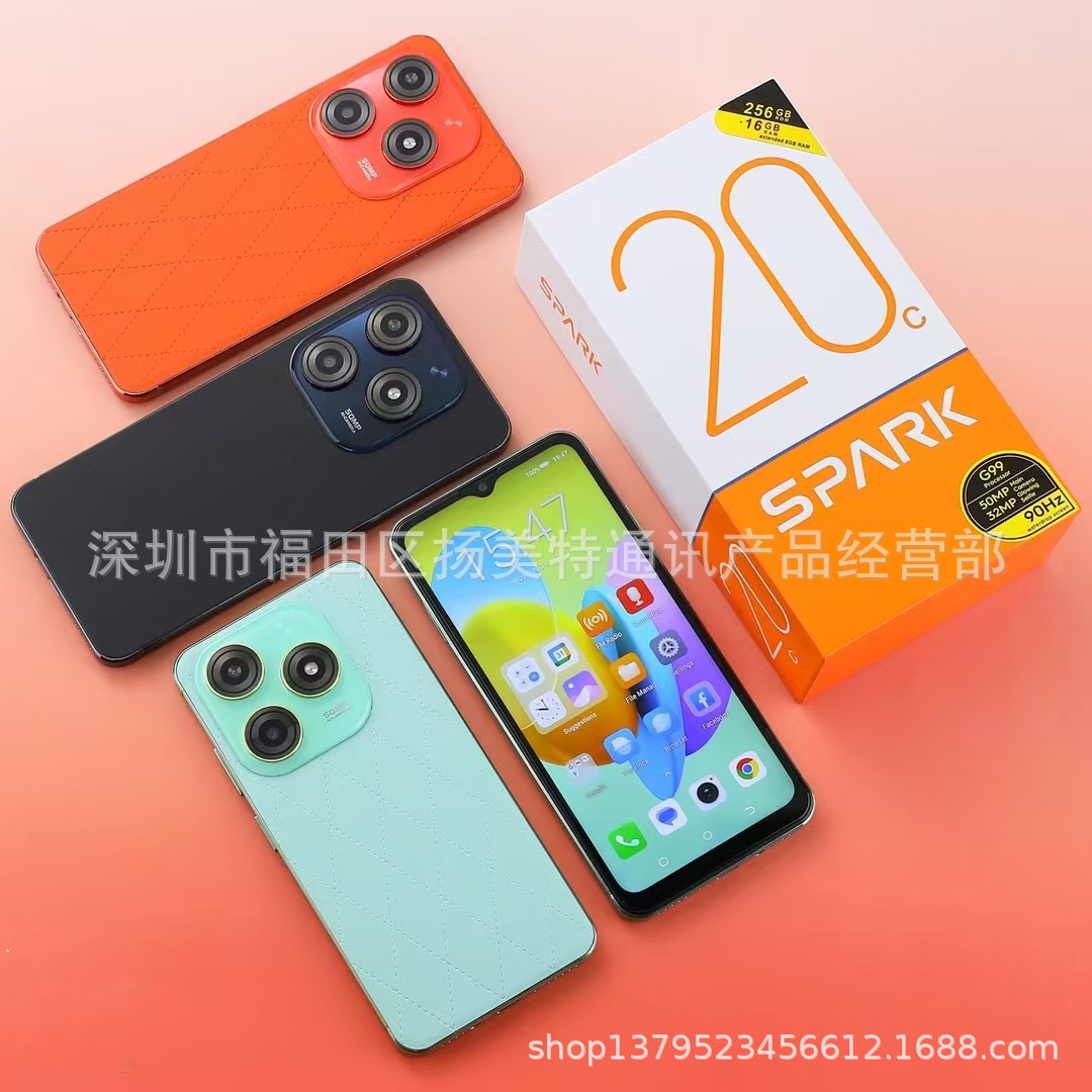 Cross-Border Spark 20C Straight Smartphone A70 A50 Zero40 Hot50I Foreign Language Mobile Phone