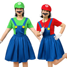 马里奥mario动漫游戏制服 角色扮演玛丽万圣节服装玛丽奥服装女装