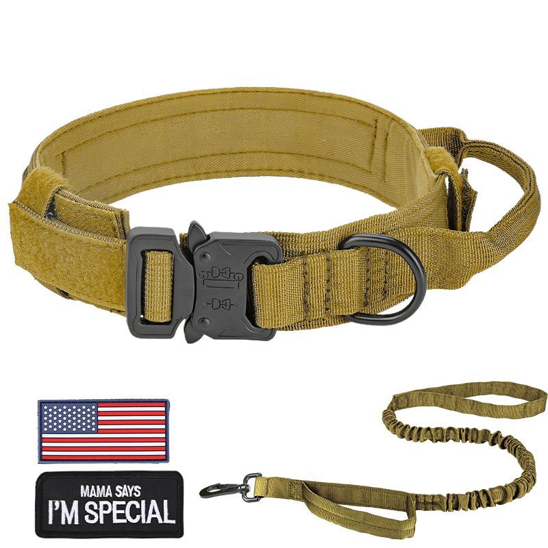 Collar táctico transfronterizo para mascotas collar de perros militares collar de entrenamiento de perros de tamaño medio collar de tracción de nylon collar de perro grande