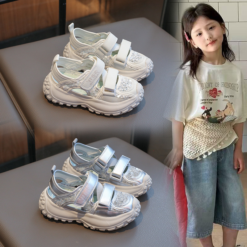 Boys' Sports Frame Shoes with Hollow Breathable Design, 2026 Summer Model, Children's Non-Slip Soft Sole, Closed-Toe Shoes for Older Girls