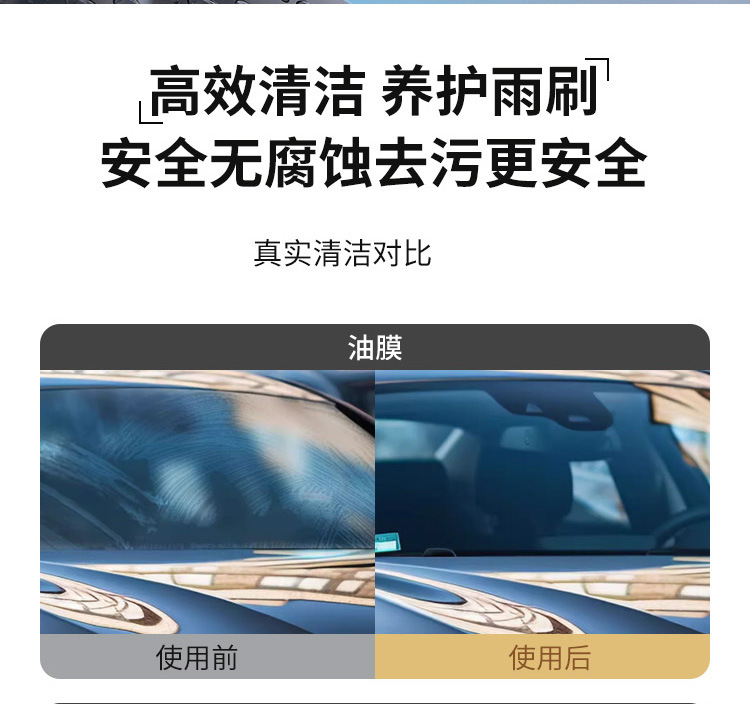 Car Glass Water Solution for Removing Oil Film and Insect Residue, Ethanol Formula, All-Season Glass Coating Cleaner, Anti-Freeze Wiper Fluid