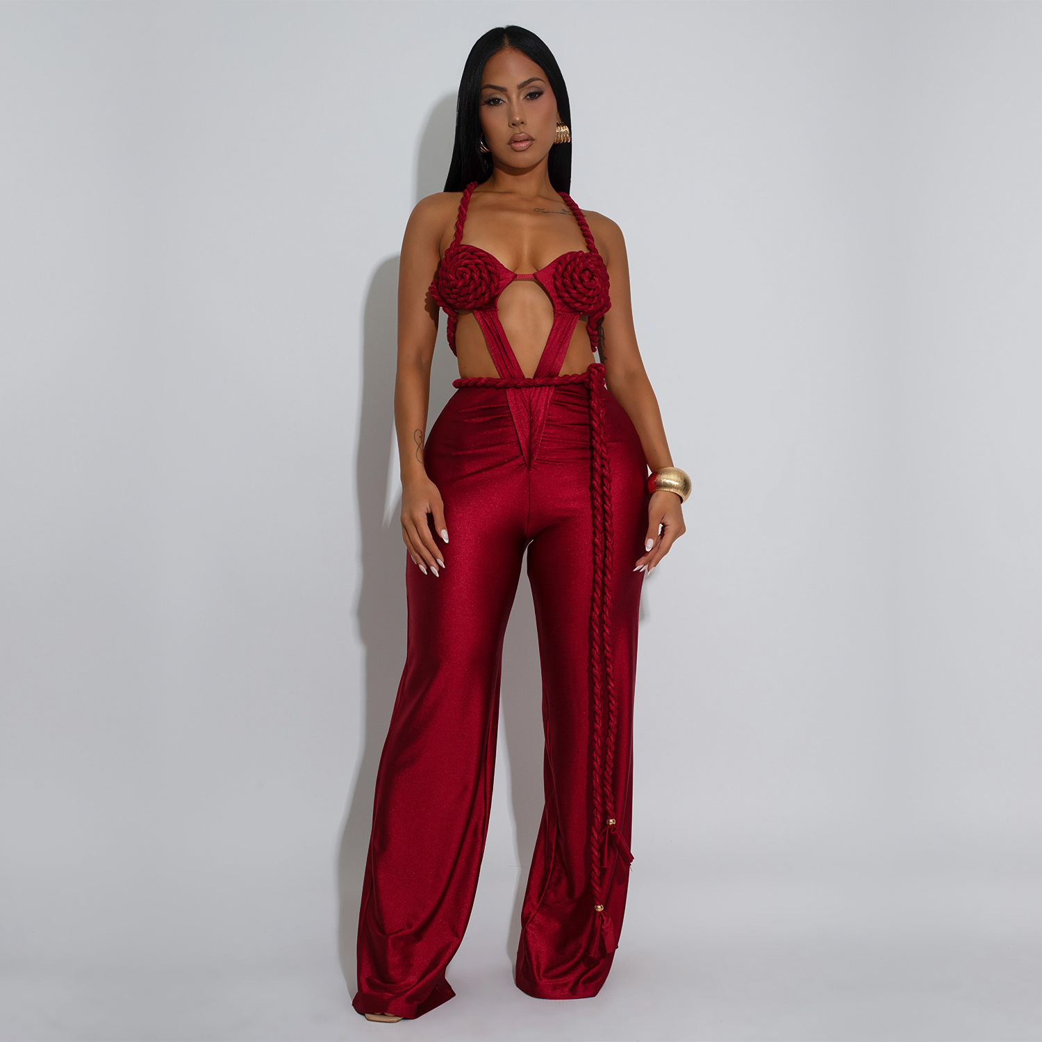 C7557 Aliexpress transfronterizo Amazon Europa y América de moda de mujer de color sólido sexy envuelto cinturón de espalda correa junkie
