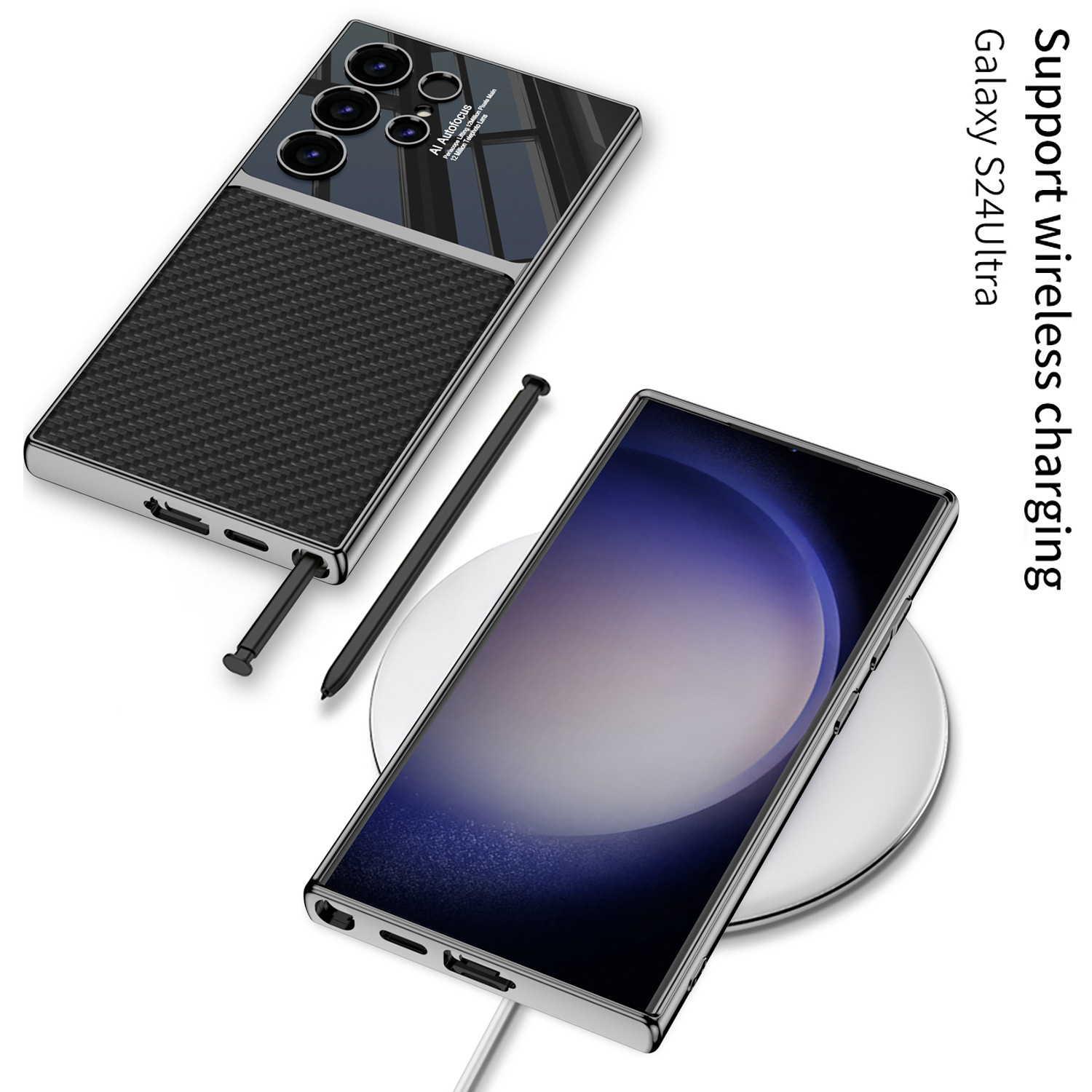 Suitable for Samsung S24plus electroplated phone case, fashionable and trendy brand S24Ultra protective case_voghion.com