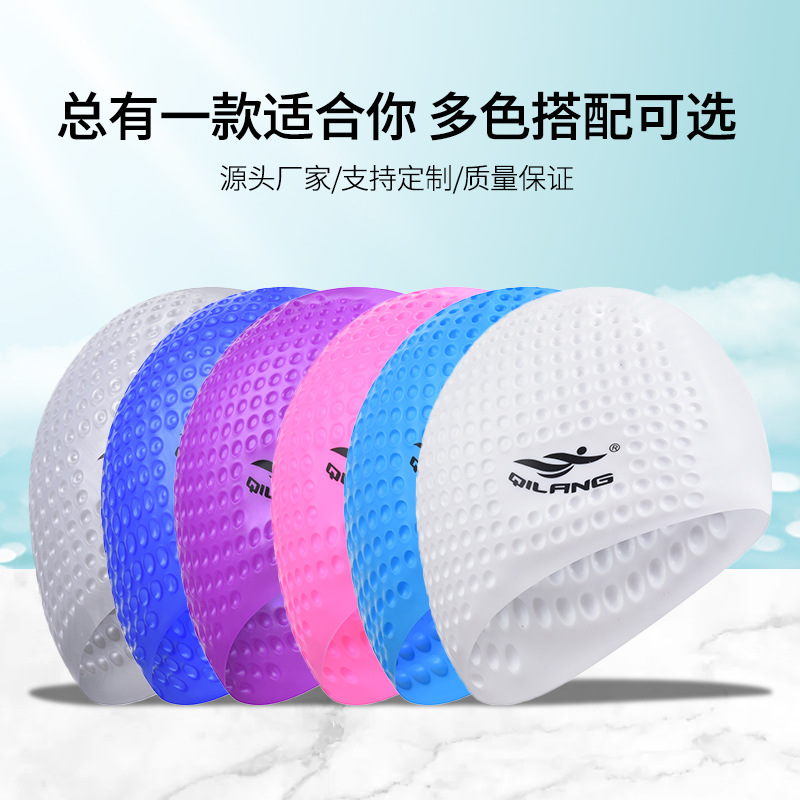 gorra de baño para adultos gorra de silicona grande impermeable para proteger los oídos gorra de baño al por mayor unidireccional logo profesional personalizado