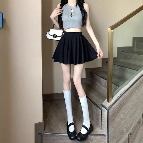 Skirt for women, small half skirt, high-waist anti-exposure a-line culottes, ballet skirt