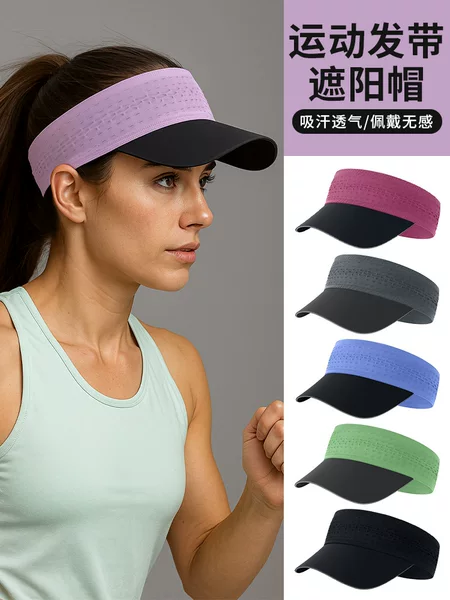 Outdoor Sweat-Absorbent Headband, Quick-Drying, Non-Slip, Cycling Sun Protection Hat, Double-Layer Breathable Hole Antiperspirant Headband, Empty Top Hat