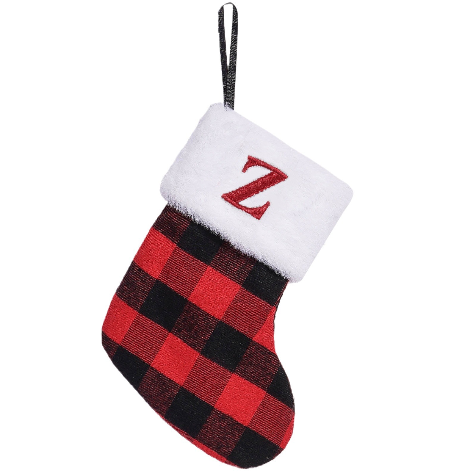 Nuevos bolsas de regalo de medias de Navidad transfronterizas letras negras rojas bordadas pequeñas medias colgantes bolsas de dulces decoraciones