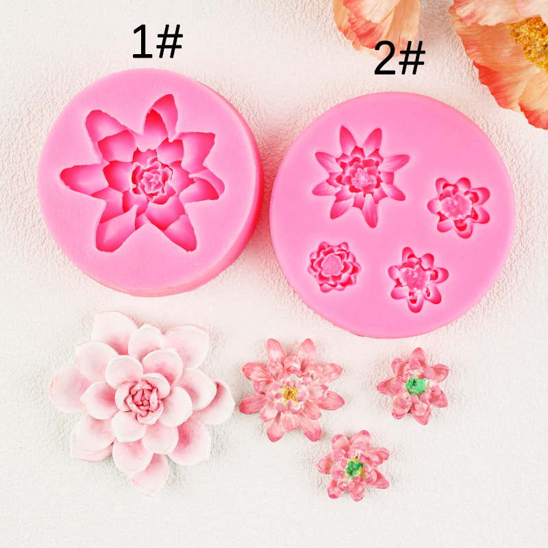 Hornear Lotus fondant molde de silicona mousse pastel decoración DIY hecho a mano chocolate epoxi