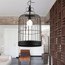 美式工业过道楼梯阳台创意灯具loft复古餐厅吧台铁艺鸟笼吊灯灯具