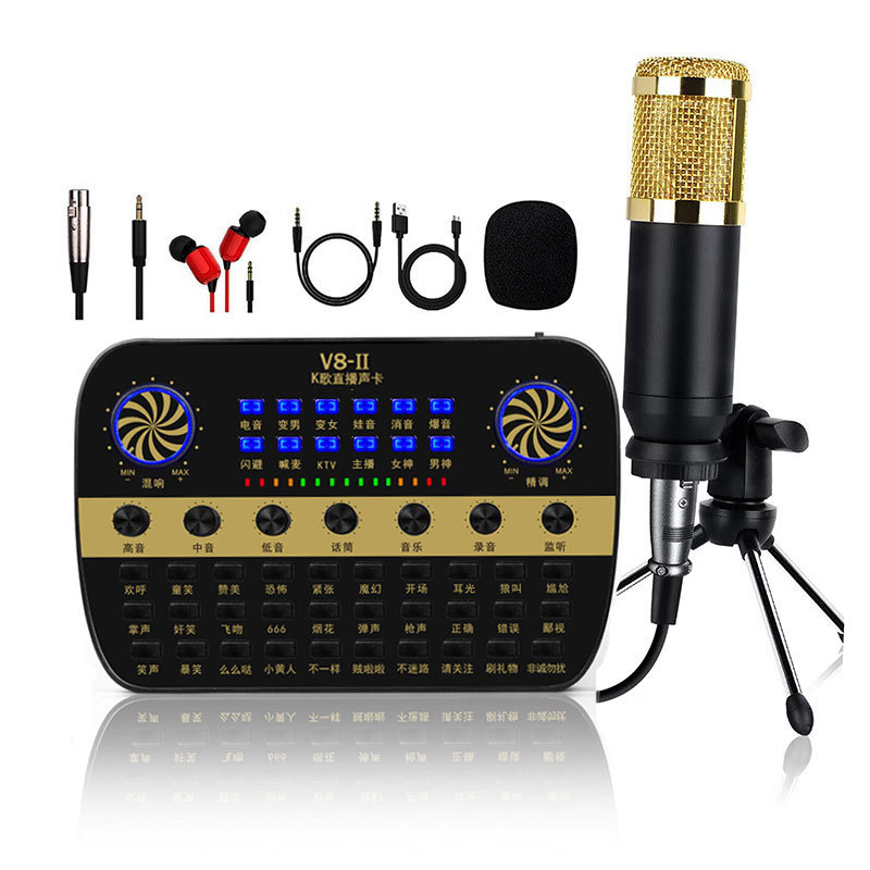 BM-800 teléfono móvil red informática karaoke micrófono V8 tarjeta de sonido NB35 anti-Spray Red Mike E-viento soporte traje