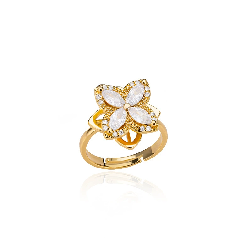 Ring, Amazon, diamond encrusted, 18 carat, flowered