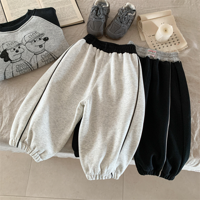 Oğlan uşaqları üçün qış şalvar fleece idman