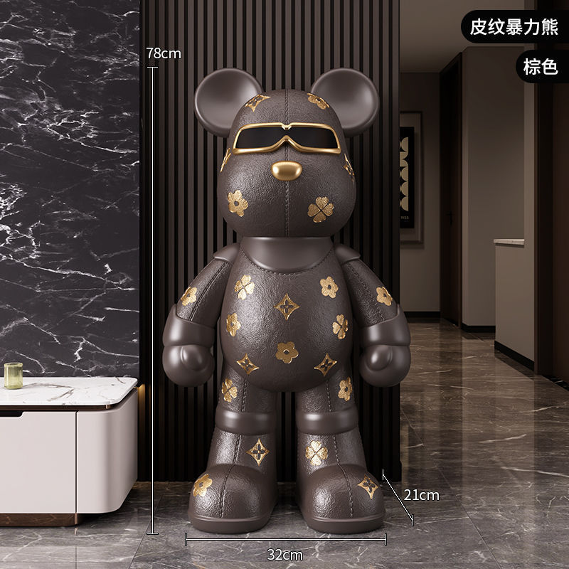 Pwen Violent Bear 大型床置き装飾品リビングルームテレビキャビネットの隣の家の装飾新築祝いギフトライト高級|undefined