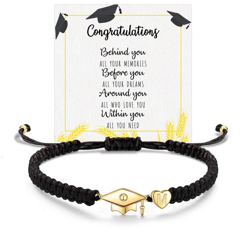 2025 European and American Export Best-Selling Doctor's Hat Letter Braided Bracelet Ins Design Blessing Card Fashion Bracelet