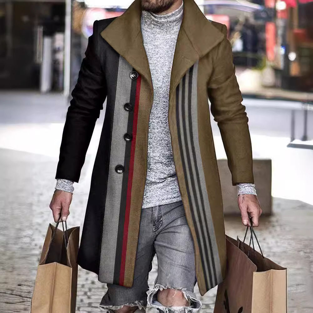 Abrigo a cuadros para hombre 2024 nuevo producto comercio exterior chaqueta wish estación europea Amazon rompevientos AliExpress lana al por mayor