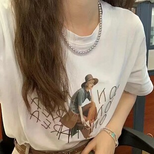 Fubei Diamond Jewelry Japanese Seawater Colorless Real Hemp Necklace 4.5-5mm Round Slight Flaws Certificate