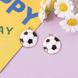 足球钥匙扣配件diy手机壳包包挂件耳饰半成品锌合金饰品配件批发