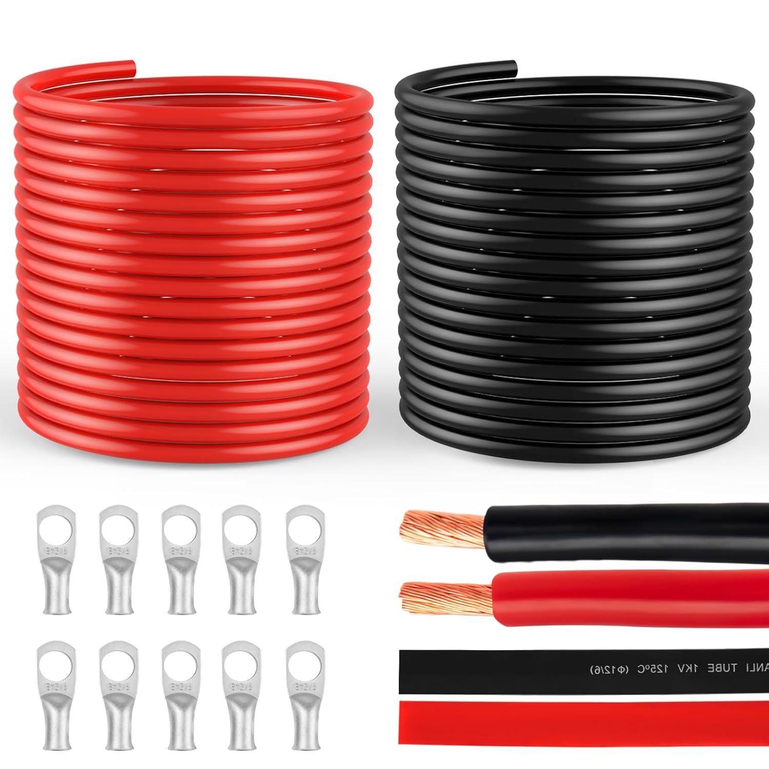 SZLYYDS 라인 6 6 AWG 와이어 10 피트 블랙 10 피트 레드 배터리 6