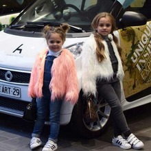 2023秋冬新款特价落水毛女童潮欧美仿皮草毛毛外套一件代发