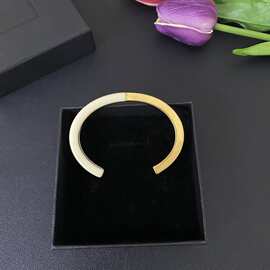 欧美拼色简约手镯时尚百搭浅青铜脂色象色手环质感手镯饰品