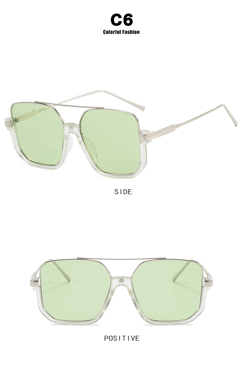 Design sunglasses female square big face thin light color piece plain face artifact advanced sense of men's sunglasses_voghion.com