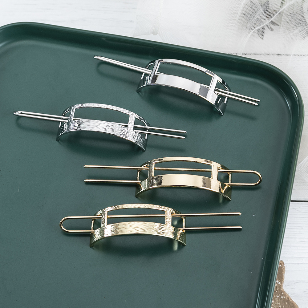 Estilo coreano aleación clip tocado exquisita horquilla de metal europeo y americano simple flecha perla horquilla rizador de pelo