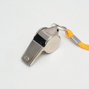 Lanyard metal whistle coach referee whistle for help family Side Sports games stainless steel whistle wholesale