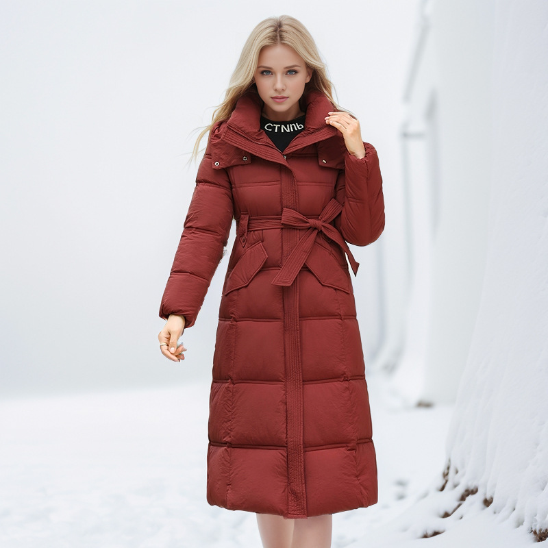 Women's Winter Coat Thickened Warm Cotton Jacket With Waist Detail_voghion.com