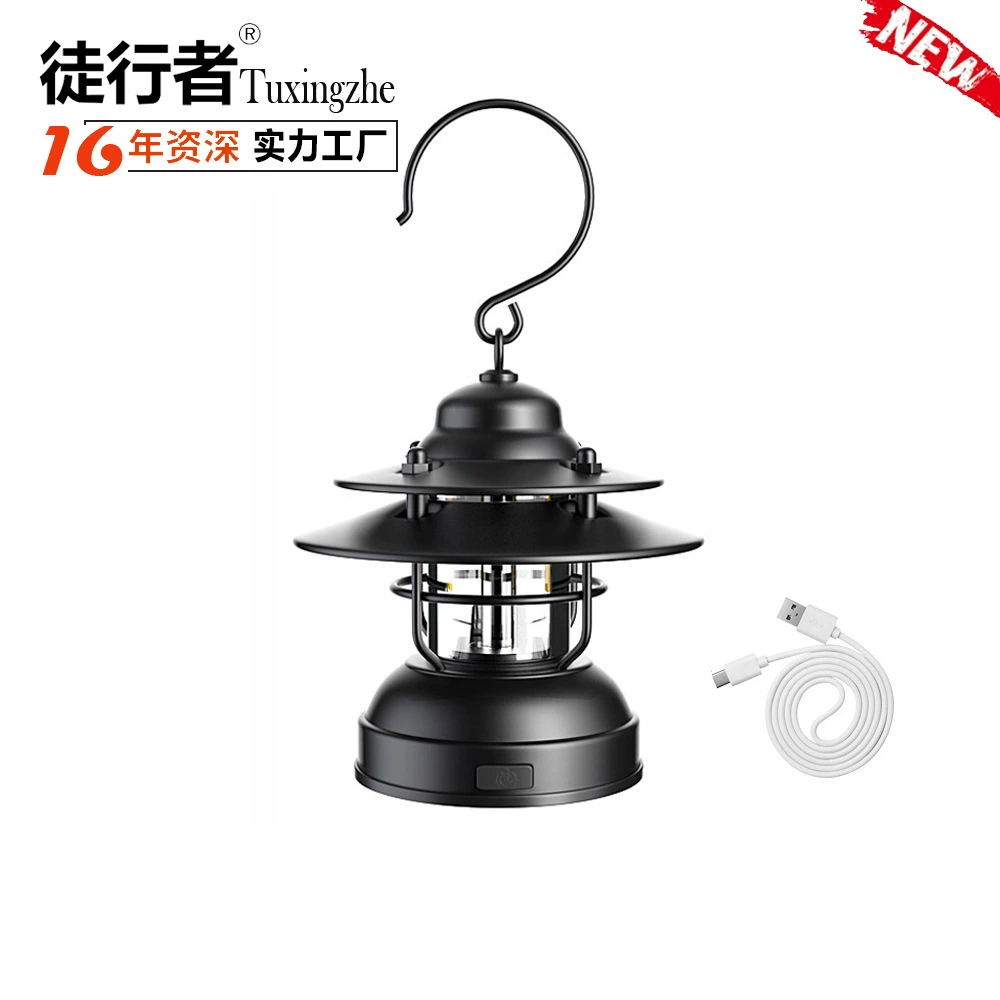 Новый водонепроницаемый ретро открытый кемпинг лампа зарядки Портативный Кемпинг лампа портативный атмосфера освещение Палатка Лампа