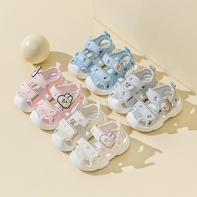 Летняя новая детская обувь, женская Нескользящая детская обувь с мультяшным рисунком, обувь для малышей с мягкой подошвой, мужские сандалии, детская обувь оптом