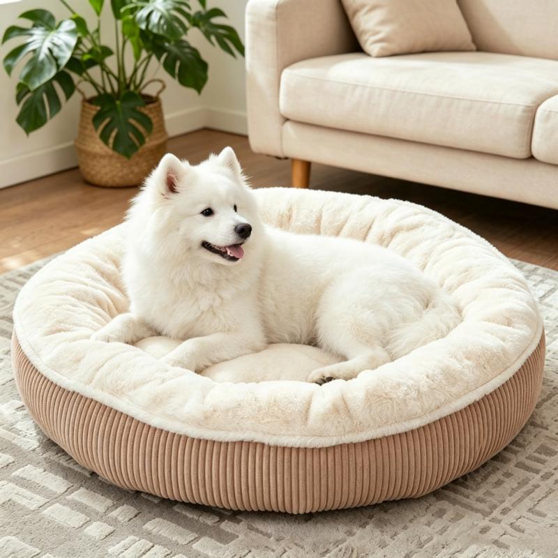 Thin wavy round nest off-white / S-58*58*18 (suitable within 7kg years)