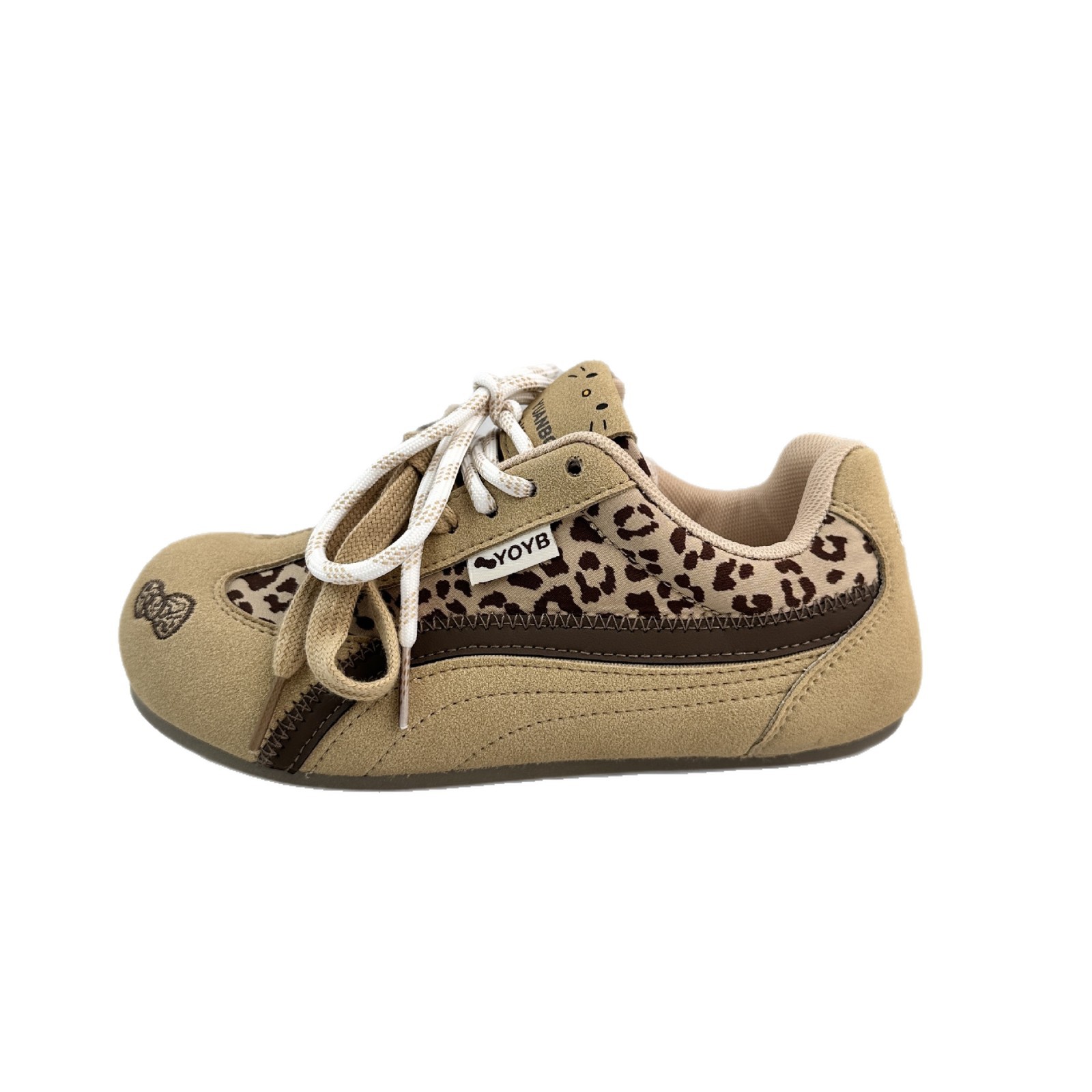 Yuanbo versátil zapatos coreanos para mujeres 2025 otoño nuevos zapatos de skate con patrón de leopardo estudiantes zapatos blancos zapatos de entrenamiento para el cabello image 6