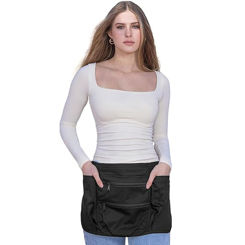 Transfronterizo Oxford tela impermeable delantal doble bolsillo cremallera botella de pulverización colgar anillo ropa de jardinería delantal corto