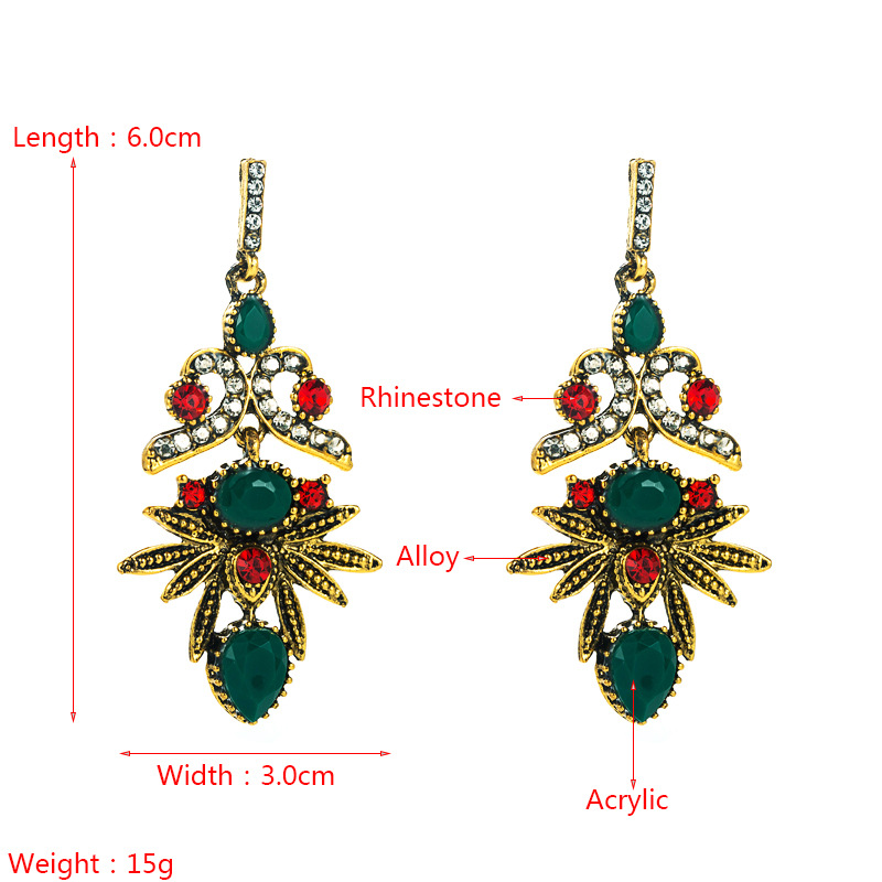 retro ethnic style diamond earrings fashion long style earringspicture1