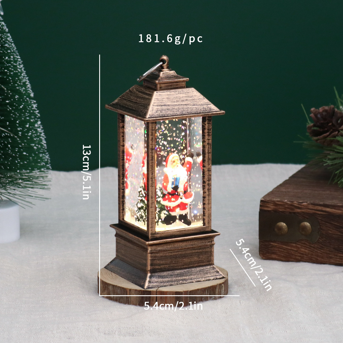 Nuevo agua de Navidad lámpara de vela luminosa lámpara de viento decoración de Santa Claus pequeño regalo de árbol de Navidad