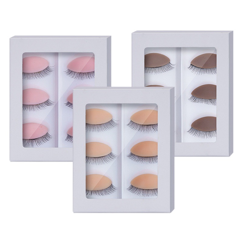 Doble capa de tres capas ojos de pestañas artificiales reemplazable párpado injerto modelo de pestañas cabeza de pantalla de pestañas modelo de cabeza