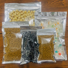 Aluminum foil self-sealing bags, semi-transparent, aluminum-coated food packaging bags, sealed flat-bottomed bags, tea bags, zipped bags