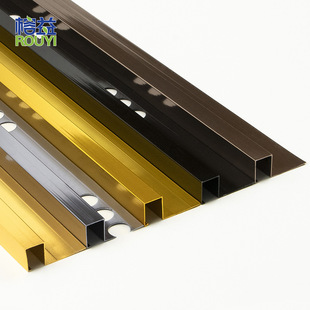 Receiving Engineering Sheet Customized Metal Tile Corner Line Aluminum Alloy Edge Strip Niling Strip Metal Tile Trim