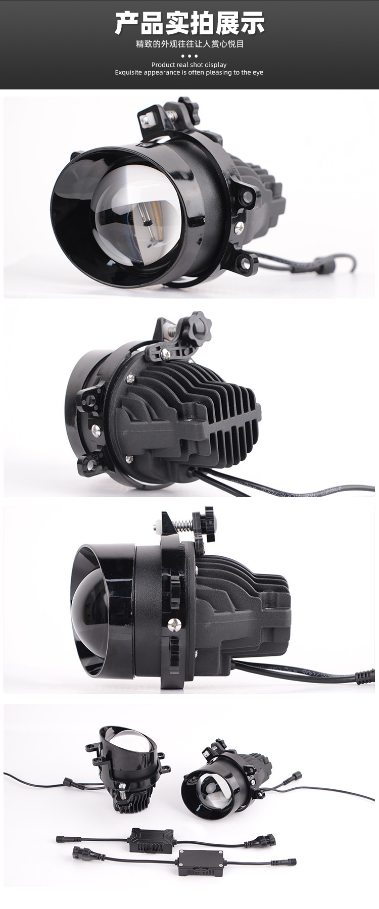 3.0inch Fog Light Laser Lens Modified Led Dual Light Lens White Light Golden Light Integrated High and Low Beam Car Front Fog Light