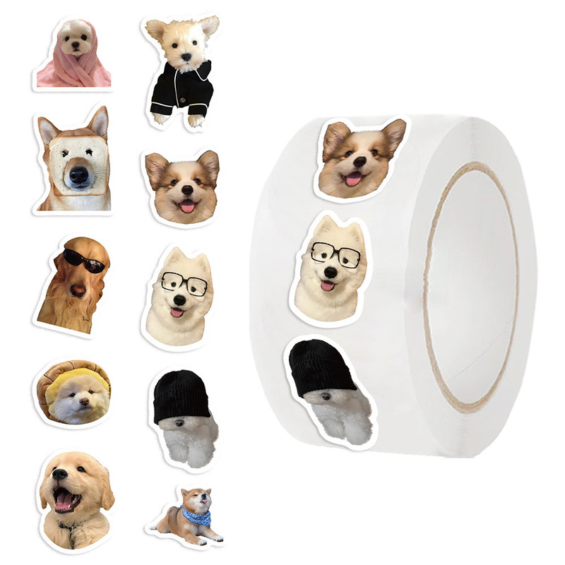 500 Sheets/Roll Cross-Border Hot-Selling Tape Dog Expression Stickers Handbook Material Decorative Envelope Sealing Stickers 500 Sheets/Roll Cross-Border Hot-Selling Tape Dog Expression Stickers Handbook Material Decorative Envelope Sealing Stickers