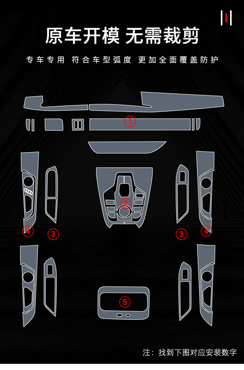 22-25 Models of Chery Tiggo 8Pro Screen Central Control Gear Interior Car Stickers Modified Paint Accessories Tpu Protective Film