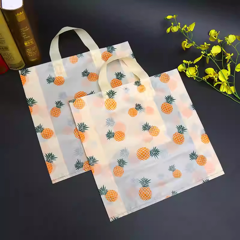 Nueva Rosa flor de cerezo tienda de ropa bolsa de compras bolsa de regalo fresco Lindo bolso de plástico grueso cosméticos