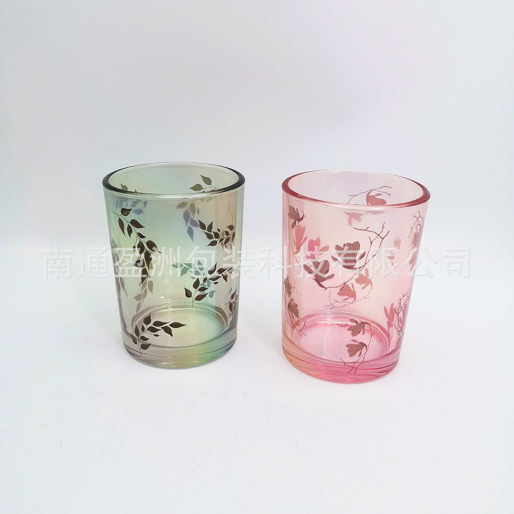 离子镀贴花玻璃杯 香薰玻璃容器烛台空杯 现代简约空罐香薰蜡烛杯