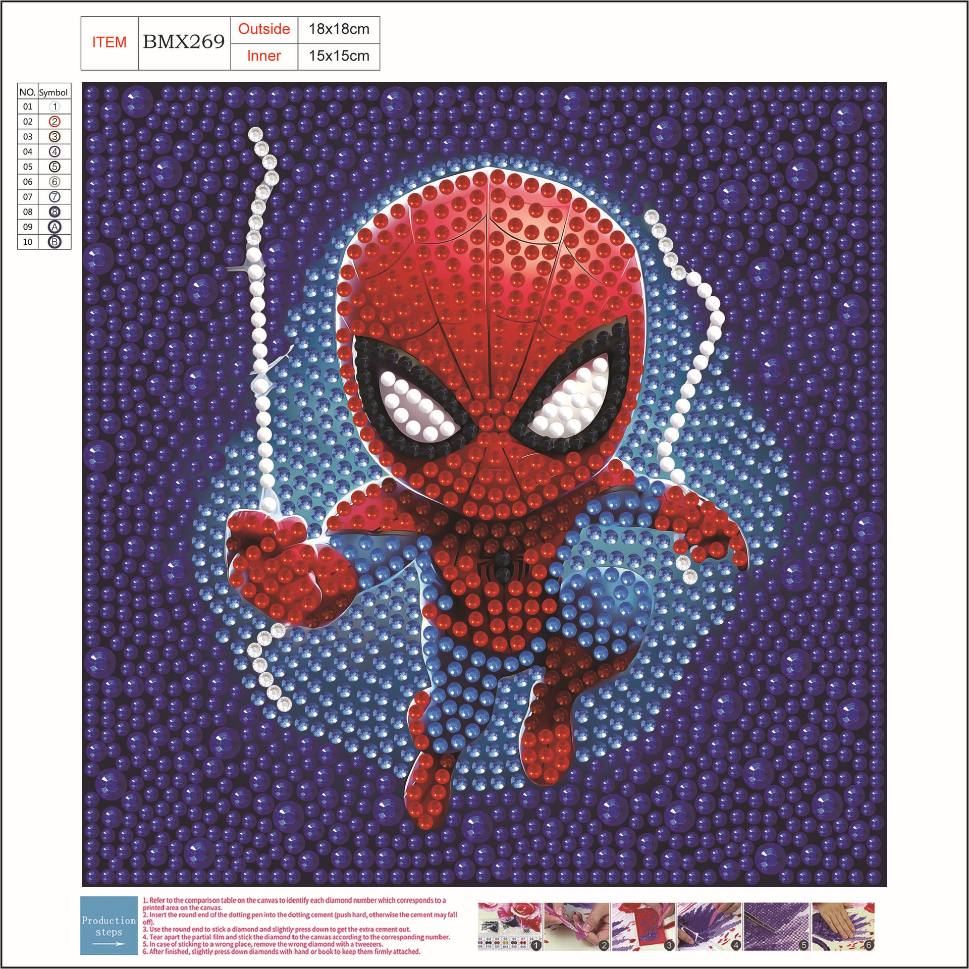 Nuevo kit creativo de pintura de diamantes DIY para niños, diseño de panda de dibujos animados, juguete de niña, pegatinas bonitas, pintura de diamantes completa, transfronterizo