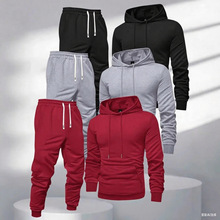 欧美跨境加绒秋冬新款卫衣套装时尚运动套装6件套装160.99美区