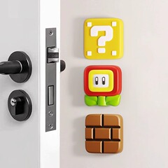 マリオドアノブ衝突防止マットドアドアの後ろの壁面装飾衝突防止キャビネットドアクッション冷蔵庫衝突防止シール