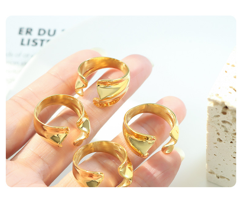 Fashion Irregular Titanium Steel Plating Rings 1 Piece