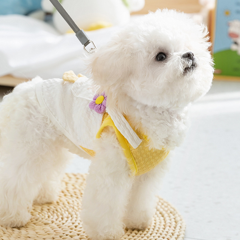 [Seleccionado] Chaleco de tracción divertido de dibujos animados lindo primavera y verano perro perro pequeño gato mascota gato perro ropa de perro