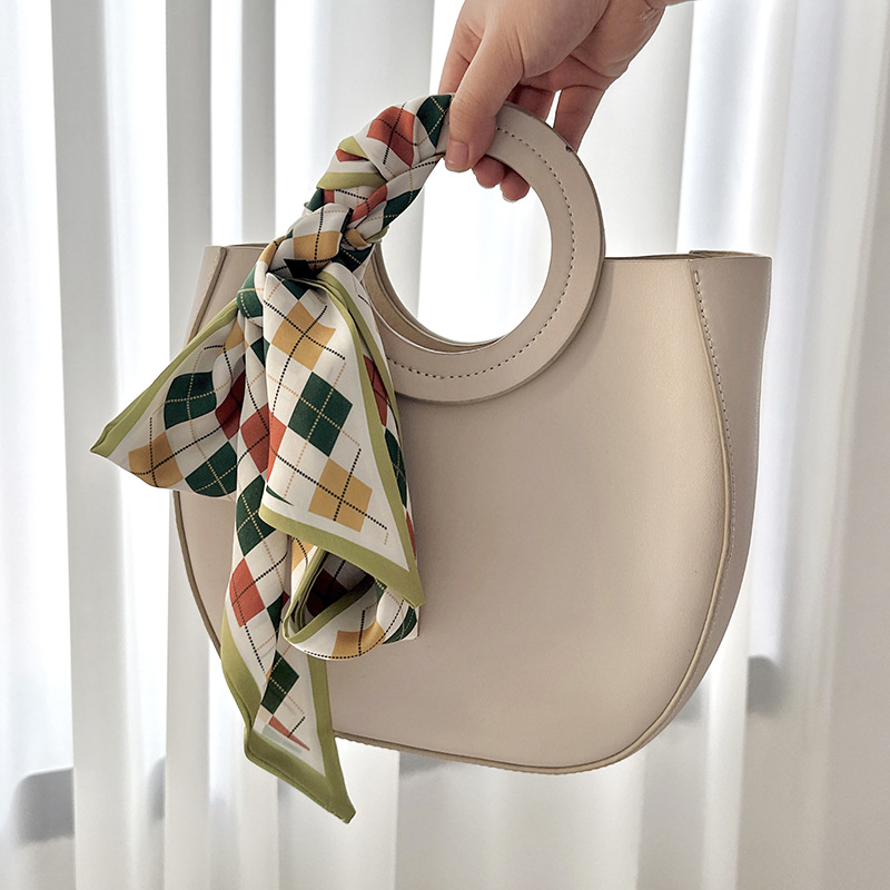 Nueva moda, punto de onda, bufanda de seda larga, delgada y larga, bufanda de seda pequeña multifuncional de primavera y verano biselada, cinturón