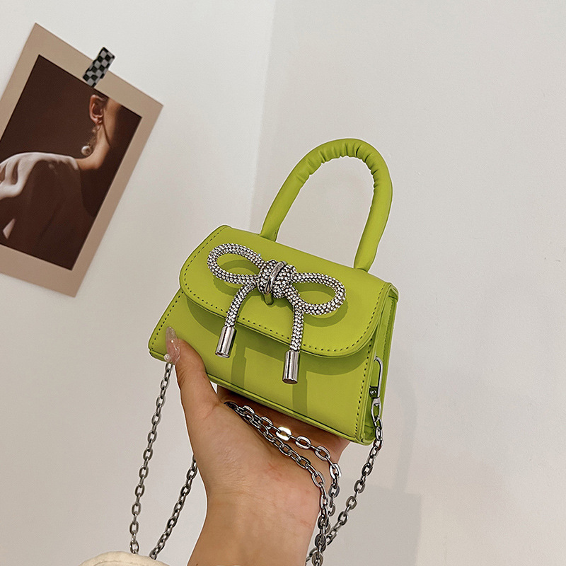 Ins niche French textured bag female 2024 new bow small square bag stylish shoulder messenger bag_voghion.com